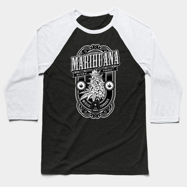 Vintage Marijuana Top Baseball T-Shirt by CryptoTextile